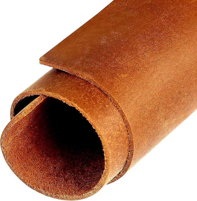 8 毫米厚正宗*全粒面油棕褐色疯马牛皮皮革床单工艺品工具缝纫钱包